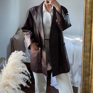 Oversized Vintage Leather Adler Sovereign Jacket